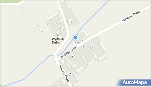 Wysokie Duże, Wysokie Duże, 14, mapa Wysokie Duże