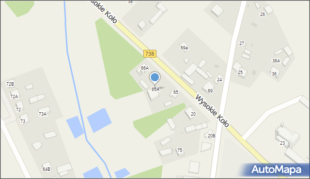 Wysokie Koło, Wysokie Koło, 65A, mapa Wysokie Koło