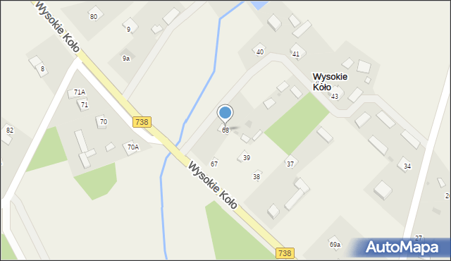 Wysokie Koło, Wysokie Koło, 68, mapa Wysokie Koło