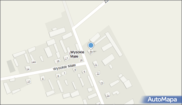 Wysokie Małe, Wysokie Małe, 20, mapa Wysokie Małe