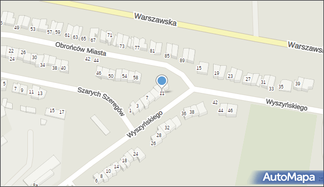 Wysokie Mazowieckie, Wyszyńskiego Stefana, ks. kard., 11, mapa Wysokie Mazowieckie