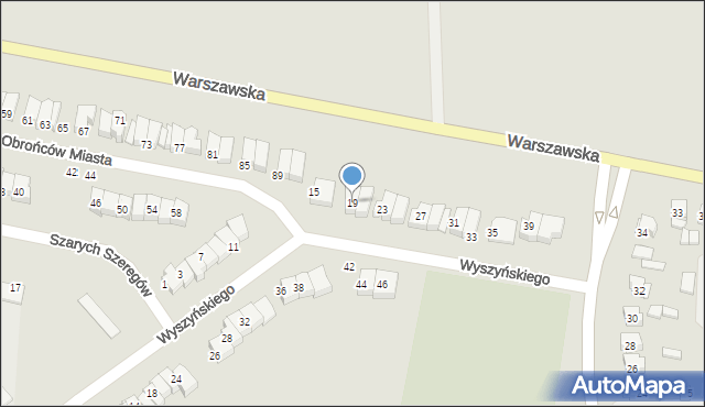 Wysokie Mazowieckie, Wyszyńskiego Stefana, ks. kard., 19, mapa Wysokie Mazowieckie