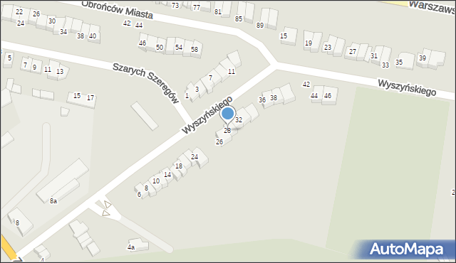 Wysokie Mazowieckie, Wyszyńskiego Stefana, ks. kard., 28, mapa Wysokie Mazowieckie