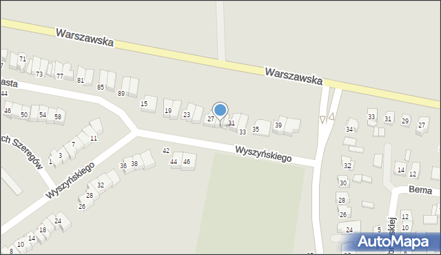 Wysokie Mazowieckie, Wyszyńskiego Stefana, ks. kard., 29, mapa Wysokie Mazowieckie