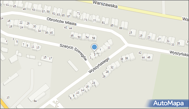 Wysokie Mazowieckie, Wyszyńskiego Stefana, ks. kard., 3, mapa Wysokie Mazowieckie