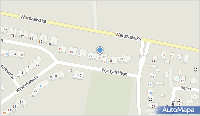 Wysokie Mazowieckie, Wyszyńskiego Stefana, ks. kard., 31, mapa Wysokie Mazowieckie