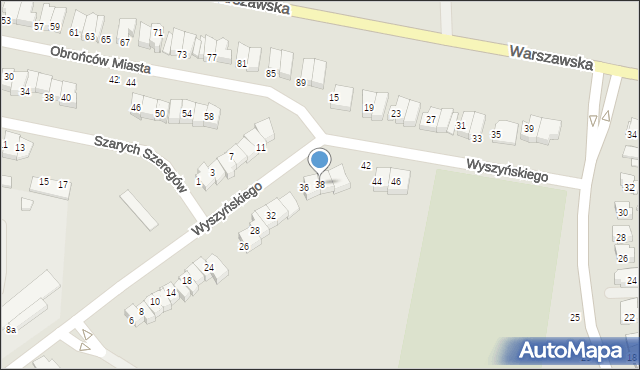 Wysokie Mazowieckie, Wyszyńskiego Stefana, ks. kard., 38, mapa Wysokie Mazowieckie