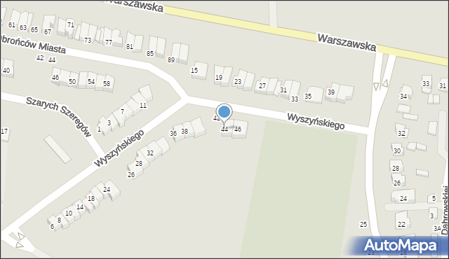 Wysokie Mazowieckie, Wyszyńskiego Stefana, ks. kard., 44, mapa Wysokie Mazowieckie