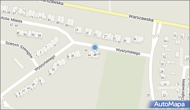 Wysokie Mazowieckie, Wyszyńskiego Stefana, ks. kard., 46, mapa Wysokie Mazowieckie