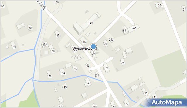 Wysowa-Zdrój, Wysowa-Zdrój, 27, mapa Wysowa-Zdrój