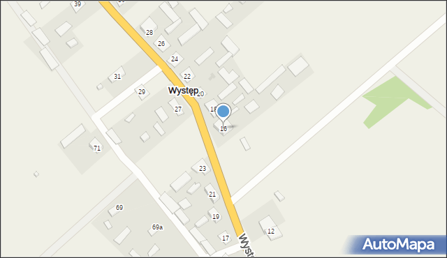 Występ, Występ, 16, mapa Występ