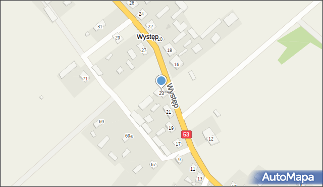 Występ, Występ, 23, mapa Występ