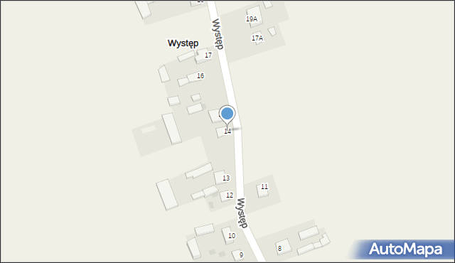 Występ, Występ, 14, mapa Występ