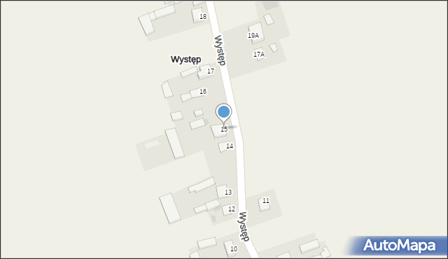 Występ, Występ, 15, mapa Występ