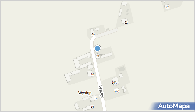 Występ, Występ, 19, mapa Występ