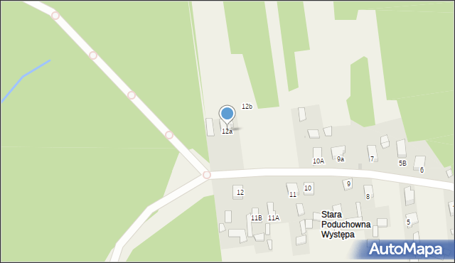 Występa, Występa, 12a, mapa Występa