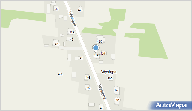 Występa, Występa, 41A, mapa Występa