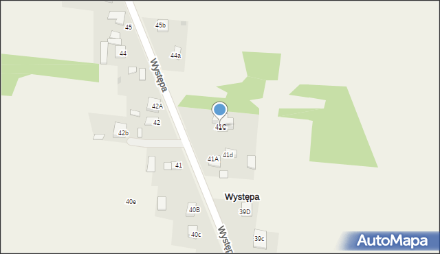 Występa, Występa, 41C, mapa Występa