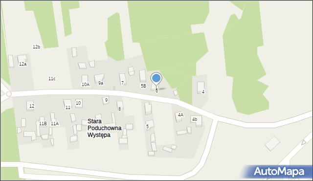 Występa, Występa, 6, mapa Występa