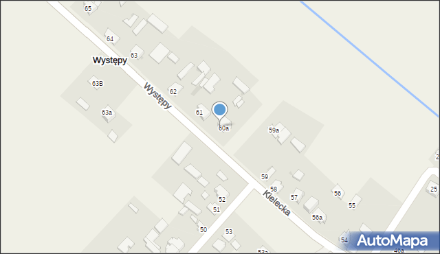 Występy, Występy, 60, mapa Występy