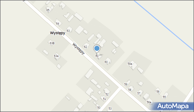 Występy, Występy, 61, mapa Występy