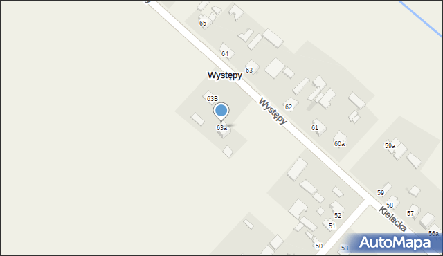 Występy, Występy, 63a, mapa Występy