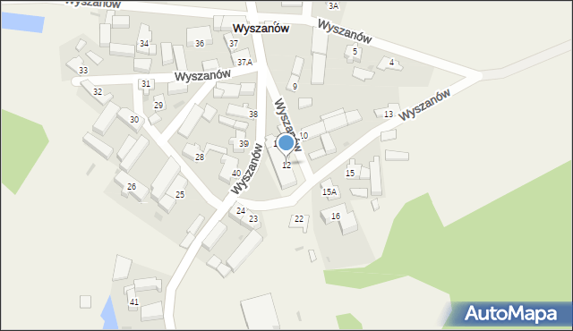 Wyszanów, Wyszanów, 12, mapa Wyszanów