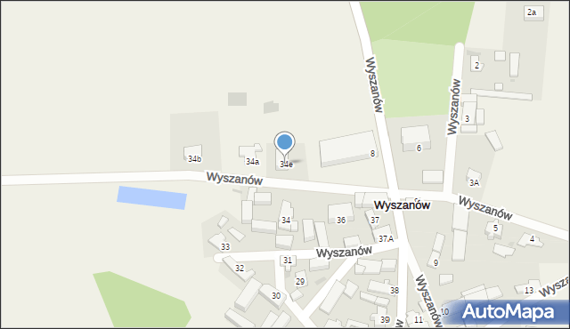 Wyszanów, Wyszanów, 34e, mapa Wyszanów