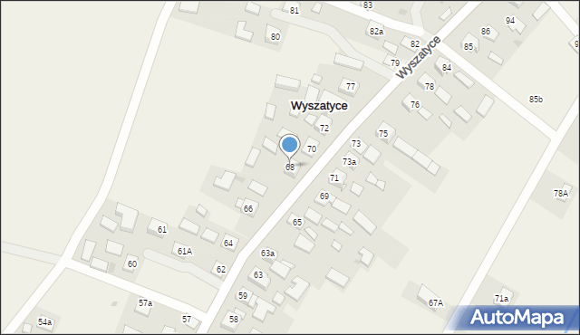 Wyszatyce, Wyszatyce, 68, mapa Wyszatyce