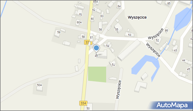 Wyszęcice, Wyszęcice, 49, mapa Wyszęcice