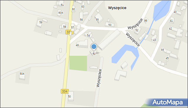 Wyszęcice, Wyszęcice, 51, mapa Wyszęcice