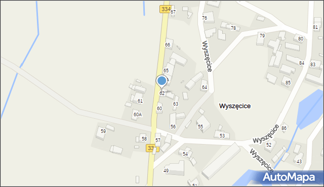 Wyszęcice, Wyszęcice, 62, mapa Wyszęcice