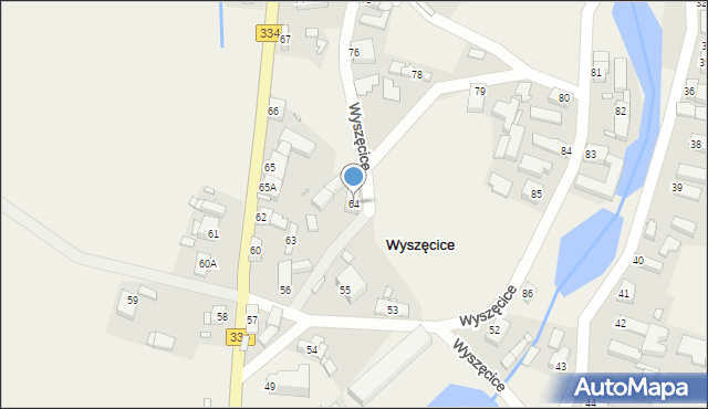 Wyszęcice, Wyszęcice, 64, mapa Wyszęcice