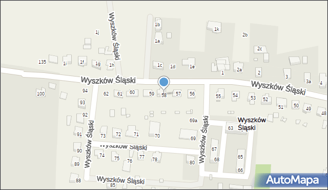 Wyszków Śląski, Wyszków Śląski, 58, mapa Wyszków Śląski