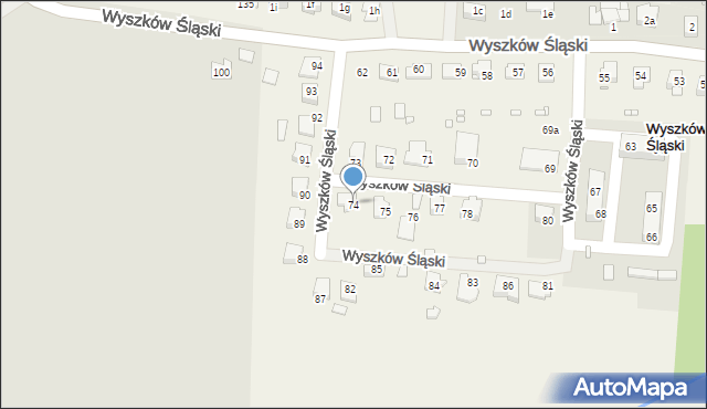 Wyszków Śląski, Wyszków Śląski, 74, mapa Wyszków Śląski