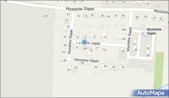 Wyszków Śląski, Wyszków Śląski, 75, mapa Wyszków Śląski