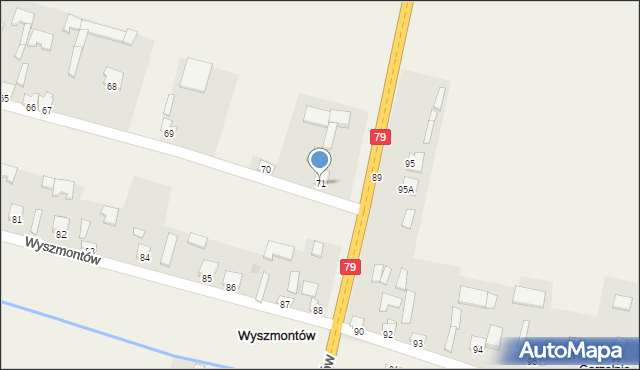 Wyszmontów, Wyszmontów, 71, mapa Wyszmontów