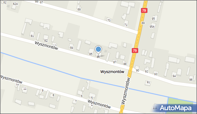 Wyszmontów, Wyszmontów, 86, mapa Wyszmontów