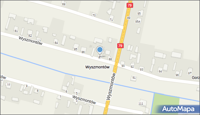 Wyszmontów, Wyszmontów, 87, mapa Wyszmontów