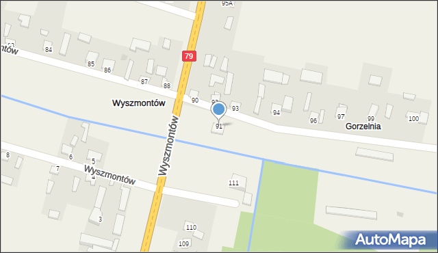 Wyszmontów, Wyszmontów, 91, mapa Wyszmontów