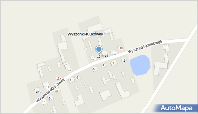 Wyszonki-Klukówek, Wyszonki-Klukówek, 15, mapa Wyszonki-Klukówek