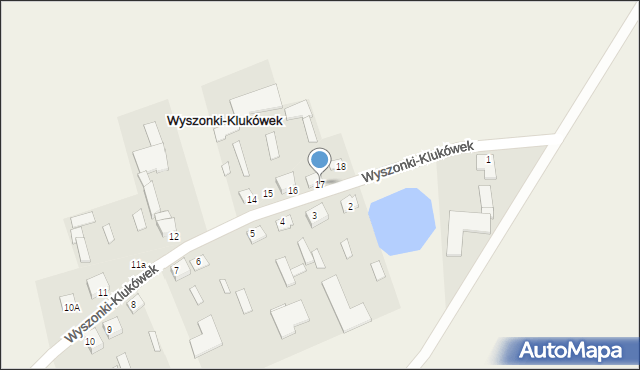 Wyszonki-Klukówek, Wyszonki-Klukówek, 17, mapa Wyszonki-Klukówek