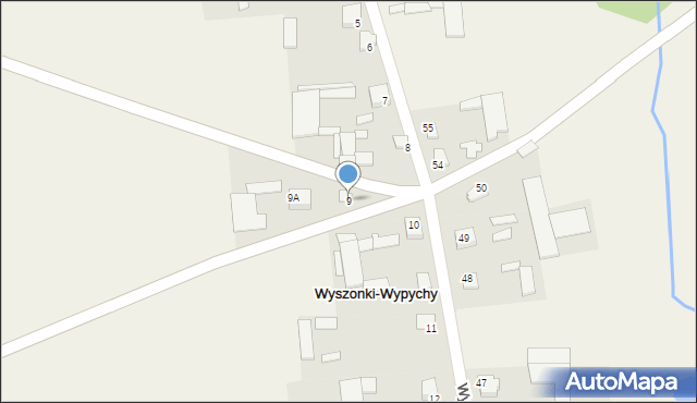 Wyszonki-Wypychy, Wyszonki-Wypychy, 9, mapa Wyszonki-Wypychy