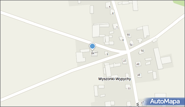 Wyszonki-Wypychy, Wyszonki-Wypychy, 9A, mapa Wyszonki-Wypychy