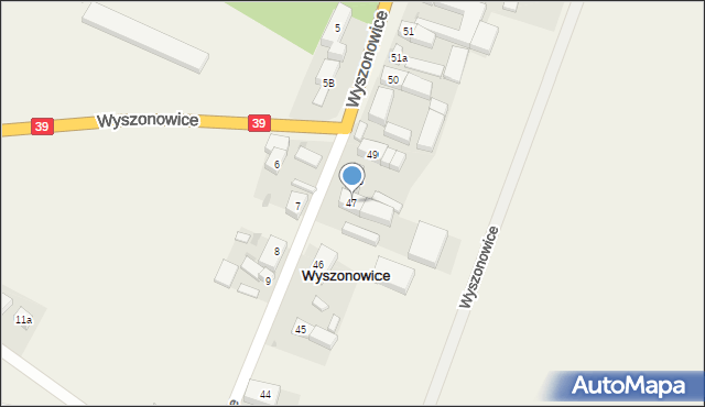 Wyszonowice, Wyszonowice, 47, mapa Wyszonowice