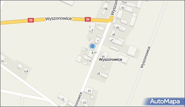 Wyszonowice, Wyszonowice, 8, mapa Wyszonowice