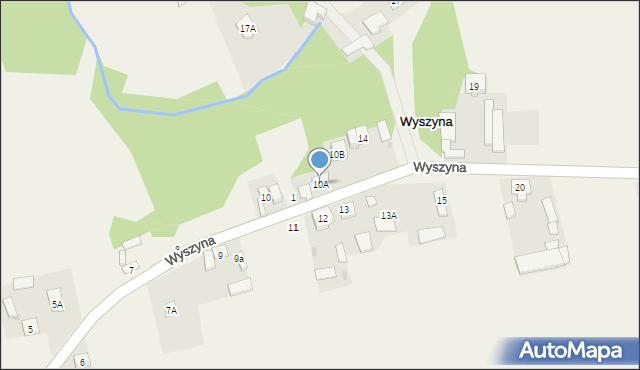 Wyszyna, Wyszyna, 10A, mapa Wyszyna