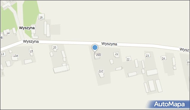 Wyszyna, Wyszyna, 21E, mapa Wyszyna