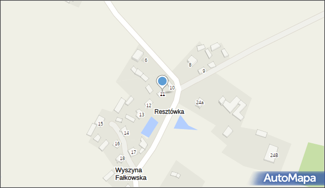 Wyszyna Fałkowska, Wyszyna Fałkowska, 11, mapa Wyszyna Fałkowska