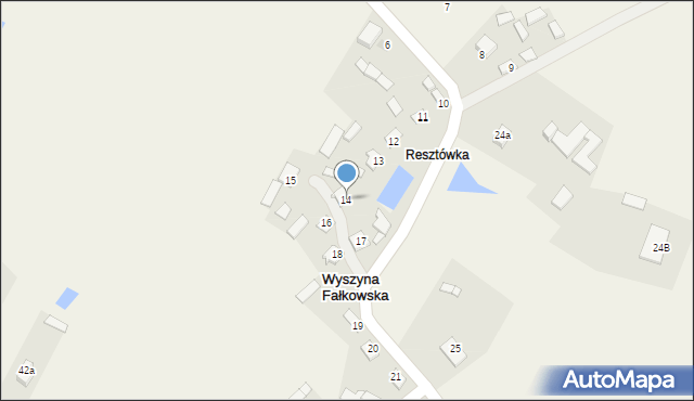 Wyszyna Fałkowska, Wyszyna Fałkowska, 14, mapa Wyszyna Fałkowska